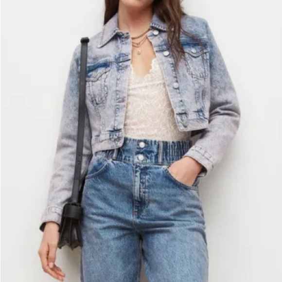 All Saints Cropped Denim Jacket - Picture 4 of 10